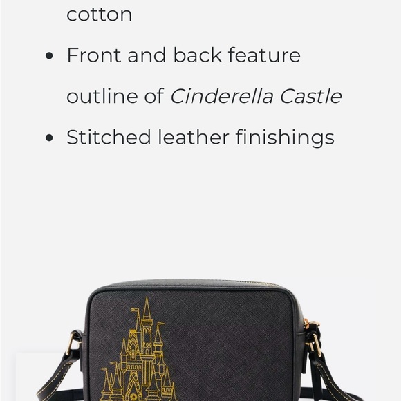 Dooney & Bourke WDW Castle Brand New Black Crossbody Bag with Gold Castle Design - Picture 9 of 14